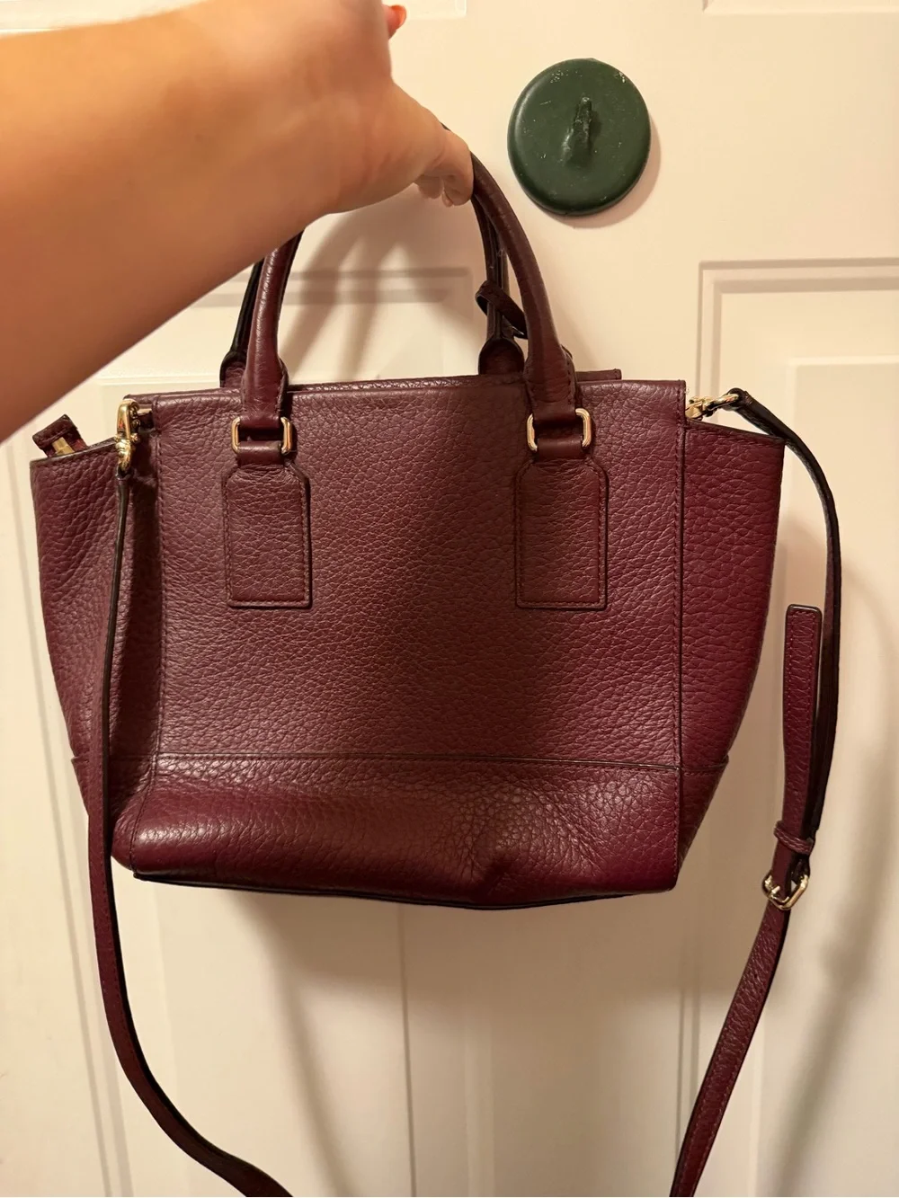 Kate Spade New York Bay Street Camryn Pebbled Leather Bag in Mulled Wine - Picture 2 of 4